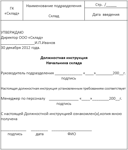 Должностная инструкция руководителя, или «Управленческая восьмёрка»