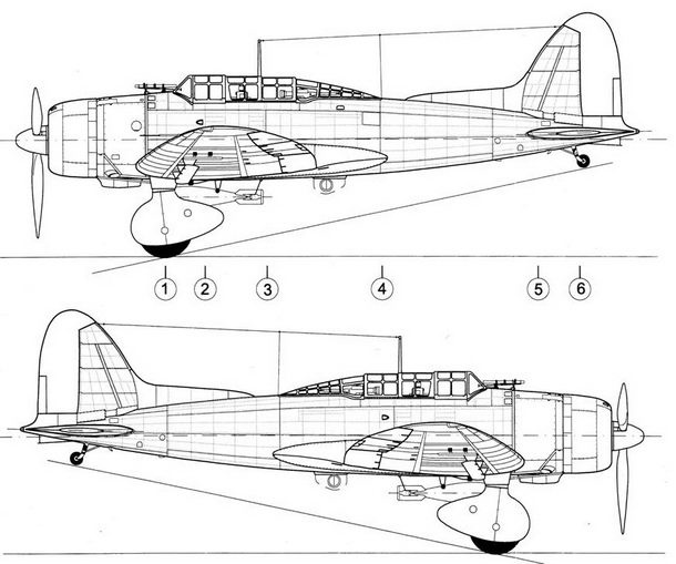 D3A «Val» B5N «Kate» ударные самолеты японского флота