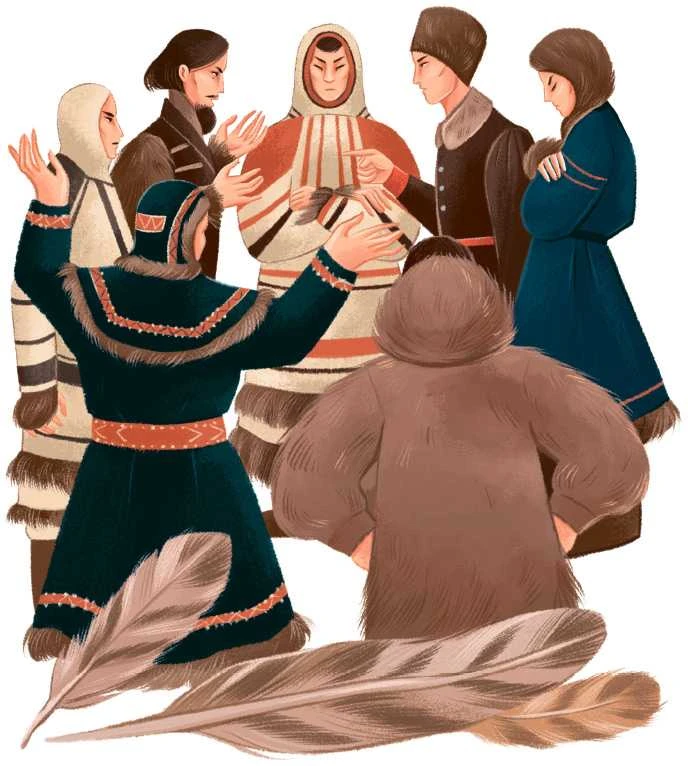 Иллюстрация к книге — Мифы северных народов России для детей [book-illustration-18.webp]