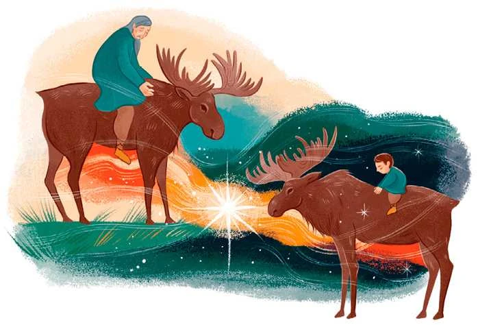 Иллюстрация к книге — Мифы северных народов России для детей [book-illustration-27.webp]